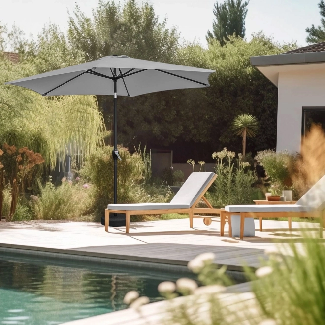 Sammenklappelig havebalkonparasol 210 cm grå
