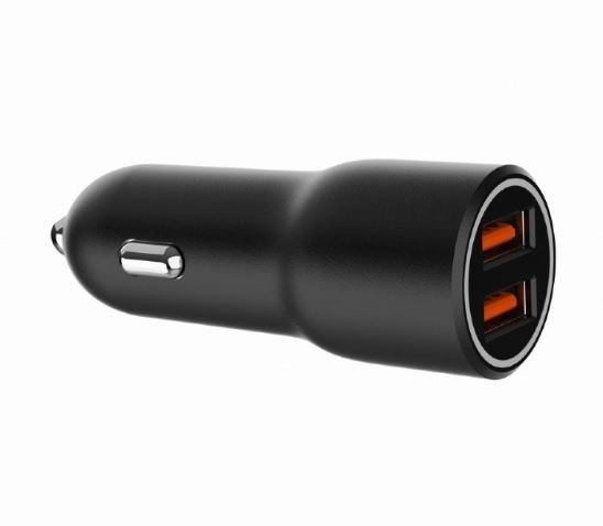 Biloplader 2xUSB-A QC3.0 36W sort