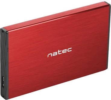 Ekstern metal 2,5" diskboks NATEC Rhino GO USB 3.0, rød
