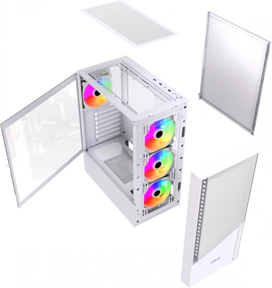 Elegant hvidt design med RGB-belysning