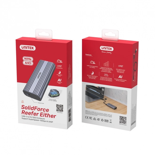 Aluminiumhylster til M.2 PCIe NVMe/SATA diske 10Gbps