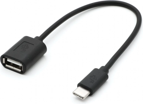 OTG-kabel USB-C til USB-A, 15 cm, sort