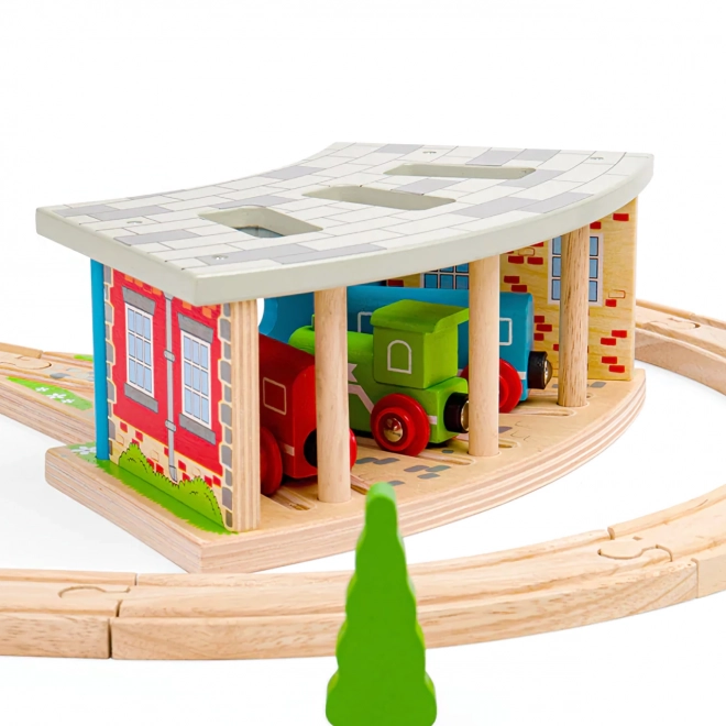Bigjigs Rail Tredobbelt depot med porte