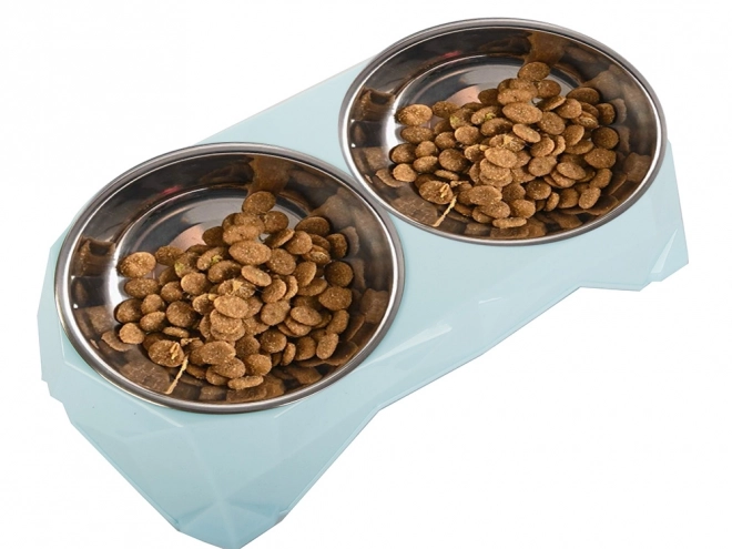 Dobbelt skål til hunde og katte 350 ml x 2