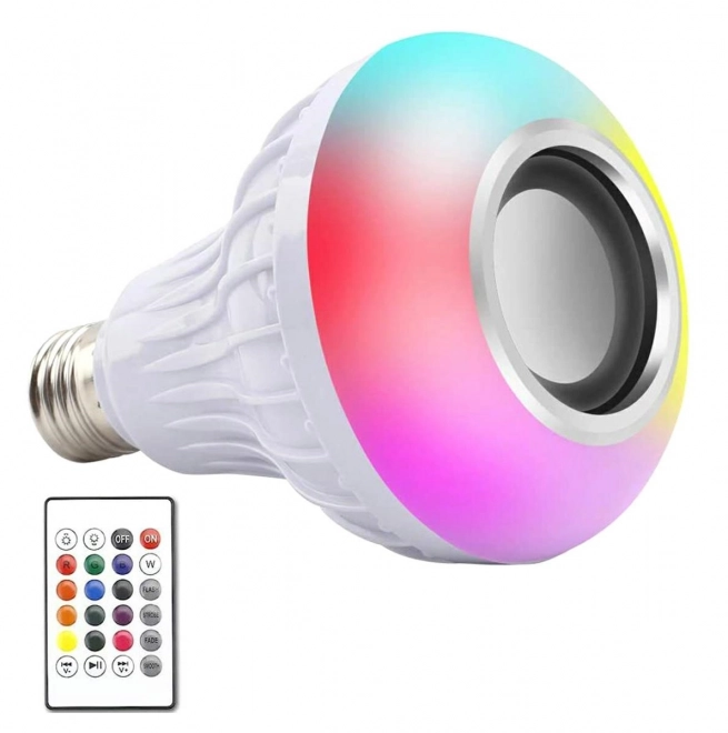 Farverig LED-pære med Bluetooth-højtaler