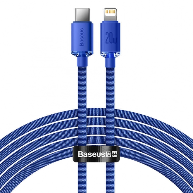 Baseus Crystal Shine kabel USB-C til Lightning 20W PD 2m blå