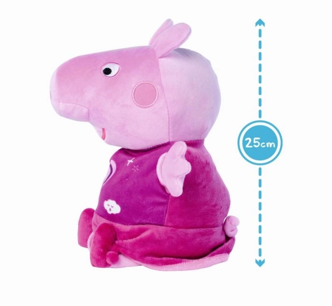 Peppa Pig 2-i-1 plys godnatursklud, med musik + lys, lyserød, 25 cm
