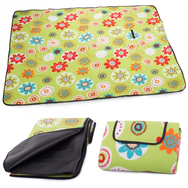 Picnic tæppe med blomster design 150x200