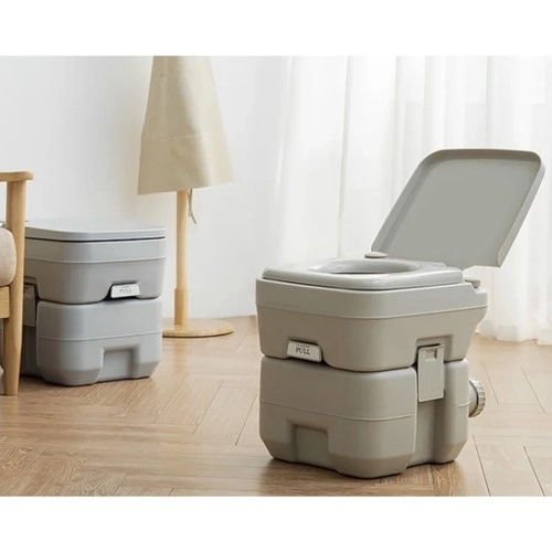 Trizand 24498 Bærbar campingtoilet 20 + 12 l, grå