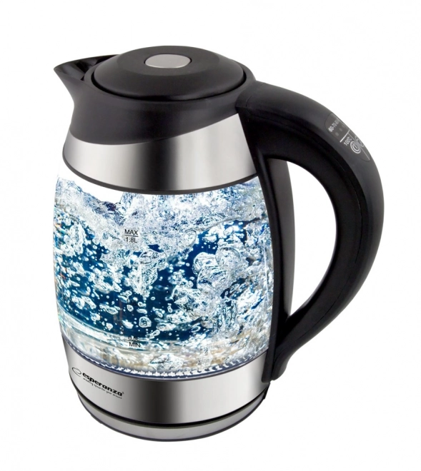 Elkedel Seine 1,7 l af sort glas med LED-belysning og temperaturregulering