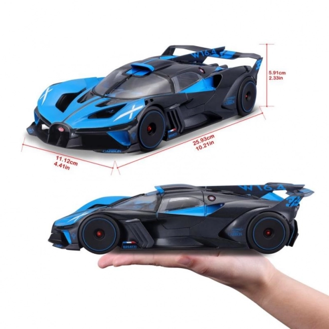 Model Bugatti Bolide blå/sort 1:18