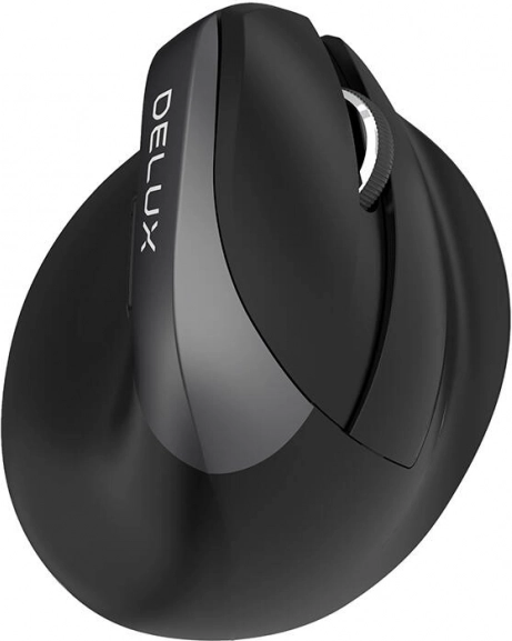 Delux M618 Mini lodret trådløs mus – sort