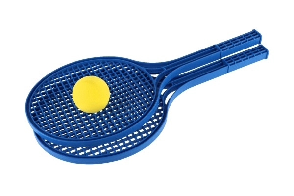 Blød tennis plast farverig+bold 53cm i net