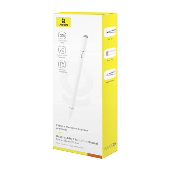 Stylus Baseus Glat Skrivning III 3-i-1 ikke-magnetisk hvid