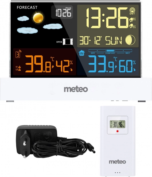 Meteo SP110B trådløs vejrstation med DCF, hvid