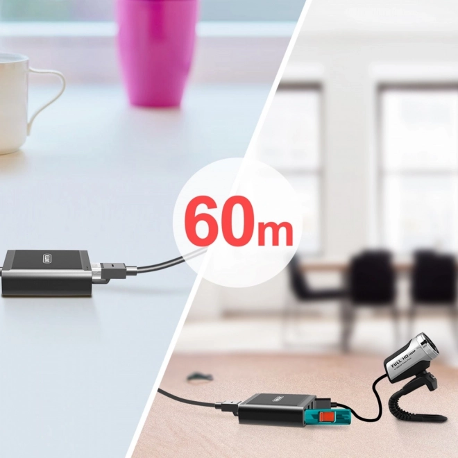 USB 2.0 forlænger over IP 4x USB 60m