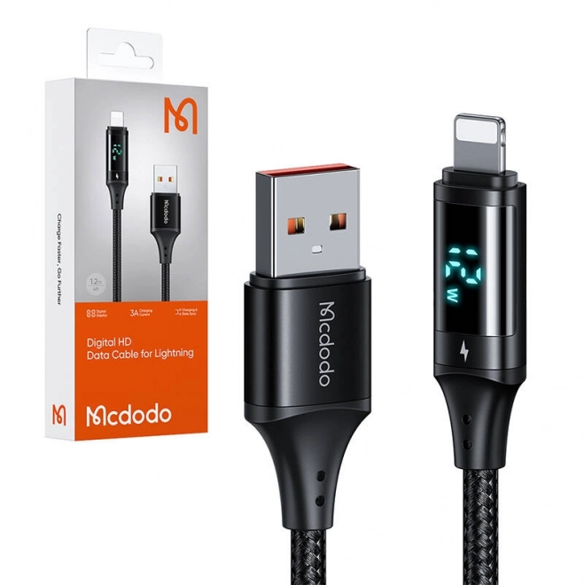 Data kabel med digital display USB til Lightning Mcdodo, 1,2 m