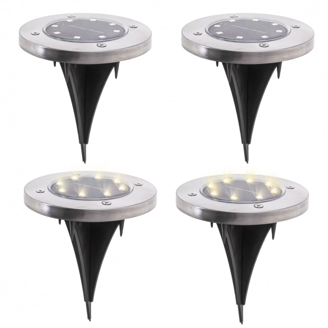 Have solcellebelysning 8 LED 4stk - kold hvid