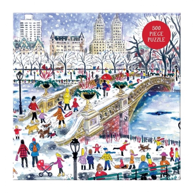 Firkantet puslespil Bow Bridge i Central Park 500 brikker