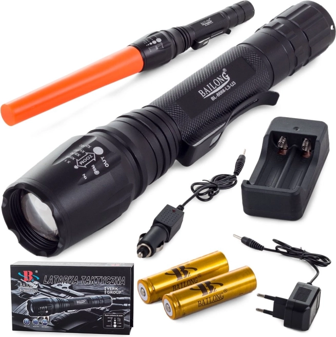 Militær taktisk lommelygte med CREE XM-L3-U3 LED-dioder Bailong