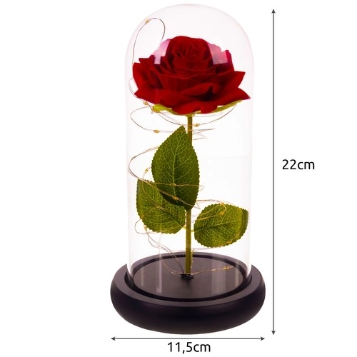 Rose i glas - lysende