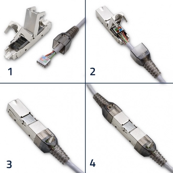 Værktøjsfri RJ45 STP Cat6 konektor