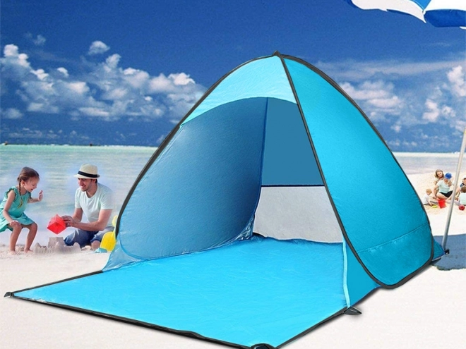 Selvfoldende strandtelt med UV-beskyttelse