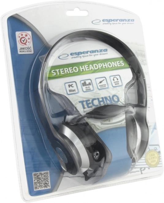 Stereo audio hovedtelefoner Techno sort