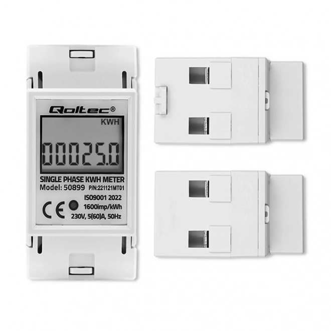 Enfase Elektronisk Elektricitetsmåler | DIN-skinne | 230V | LCD | 2P