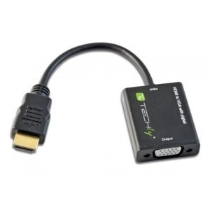 Adapter HDMI han til VGA hun, sort, 10 cm