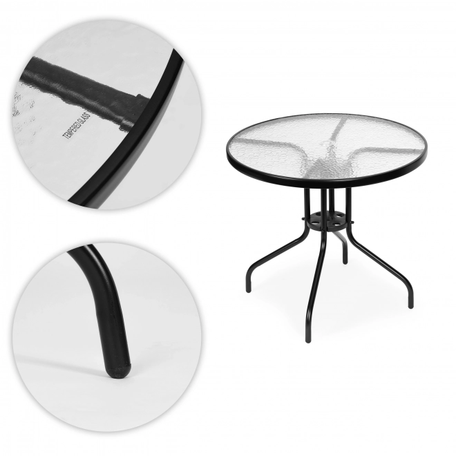 Rundt havemøbel 80 cm med hul til parasol
