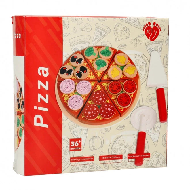 Træsæt Legetøjs Pizza med Tilbehør