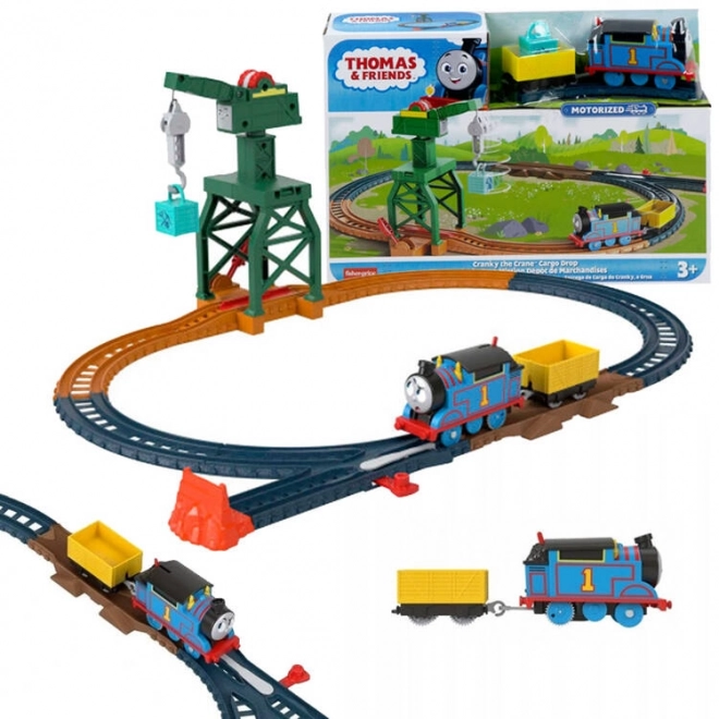 Tom og Venner lokomotiv Crane Charles og last