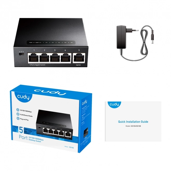 Gigabit-switch GS105 med 5 porte