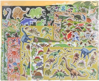 Dinosaurklistermærker – 500 stk.