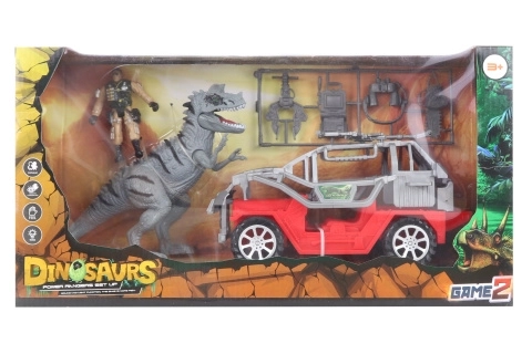 Bil med dinosaur