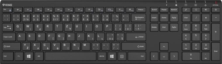 YENKEE trådløst slankt tastatur med batteri
