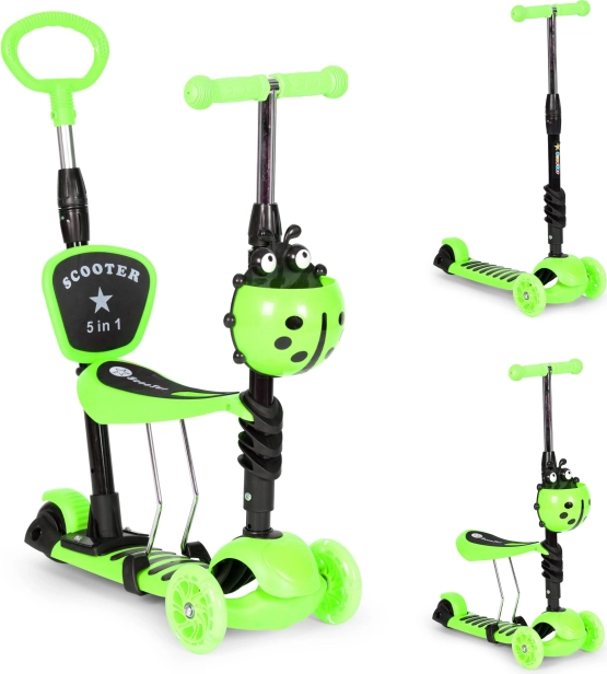 Børnetricykel med lysende hjul 3i1 - grøn ECOTOYS