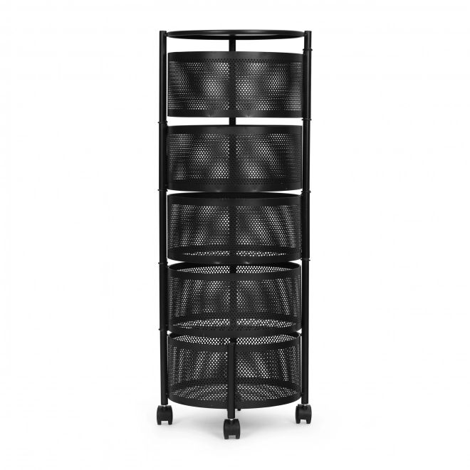 Køkkenhyldeorganisator med roterende hylder, 5 niveauer, metal, ModernHome