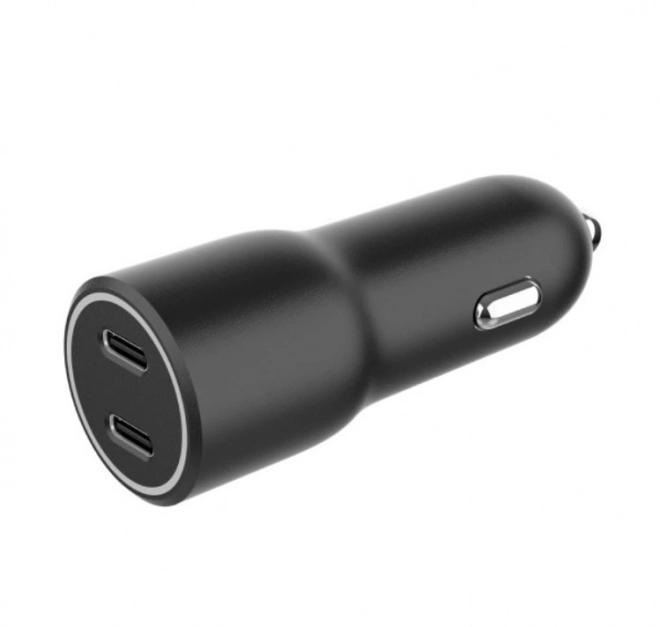 Biloplader med 2x USB-C PD 40W sort