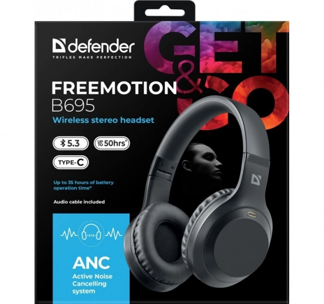 Trådløse øretelefoner med ANC Freemotion B695 sort