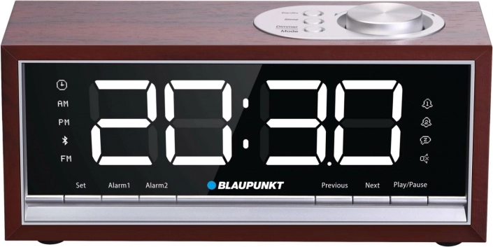 FM PLL clockradio med Bluetooth og trædesign