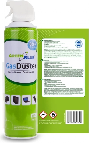 komprimeret luft 600 ml GREENBLUE med pistolforstøver