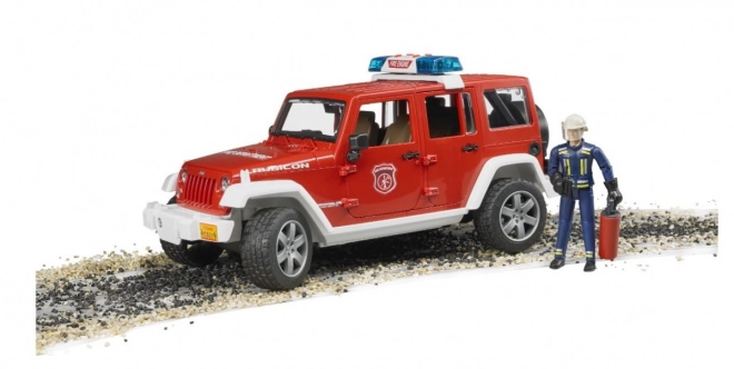 Bruder Rød brand JEEP WRANGLER med figur og tilbehør
