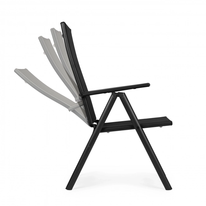 Sæt af 2 foldbare stålhavestole med justerbar rygstøtte ModernHome - sort