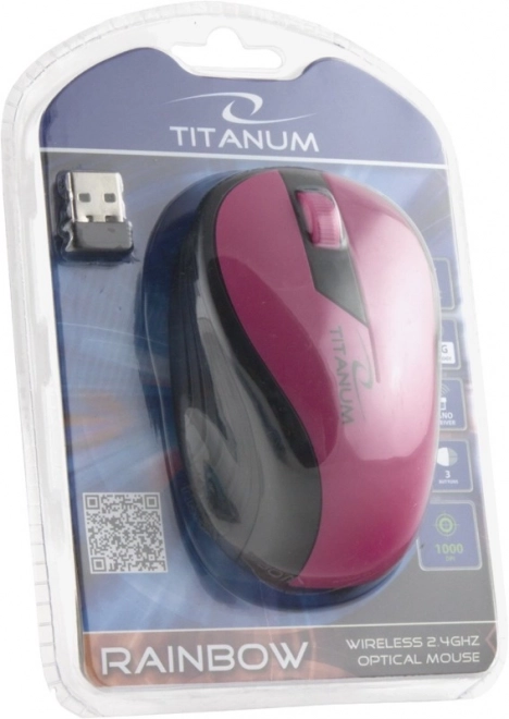 Trådløs optisk mus Titanum Rainbow pink