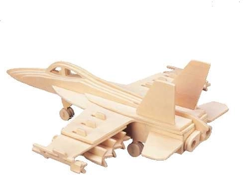 Woodcraft træ 3D-puslespil – jagerfly