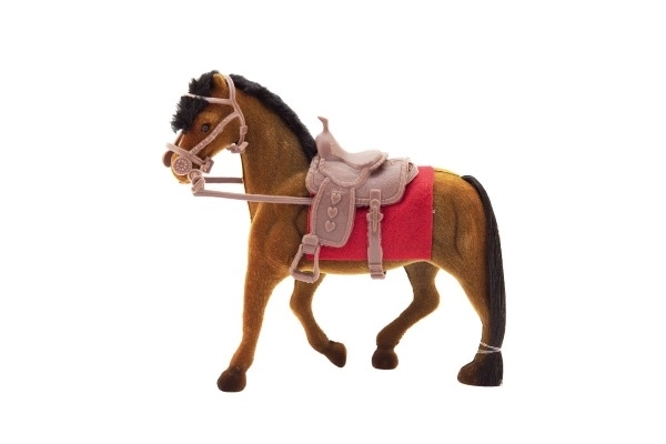 Hest med sadel 18cm 3 farver i æske 16x16,5x5,5cm