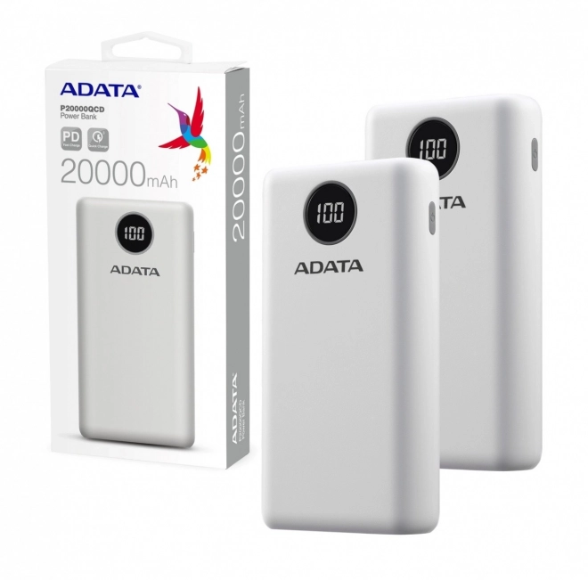 Powerbank P20000QCD 20000mAh hvid QC/PD