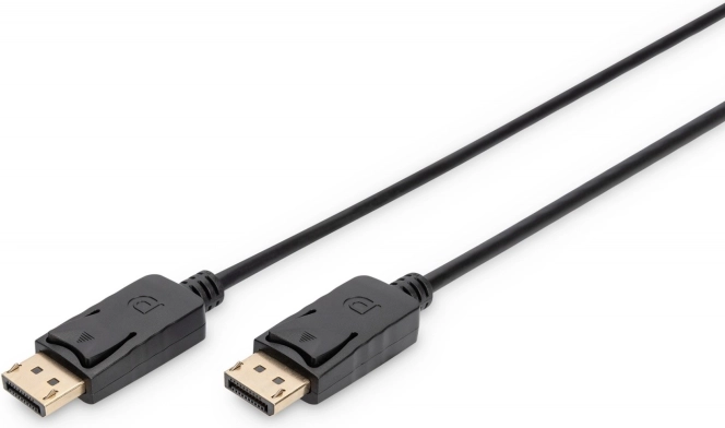 DisplayPort-kabel med lås 4K 60 Hz, DP–DP, 3 m, sort